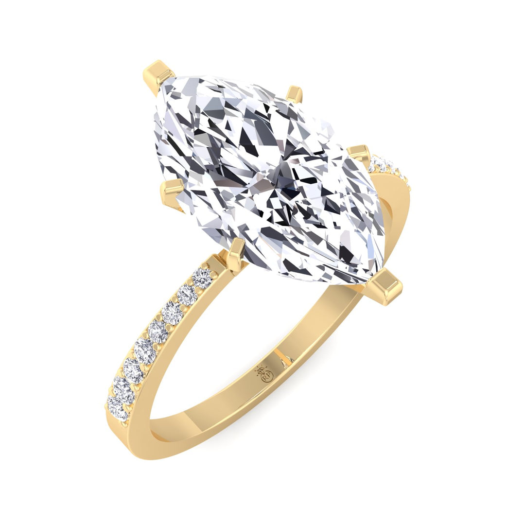 Marquise Cut Engagement Ring with Sidestones