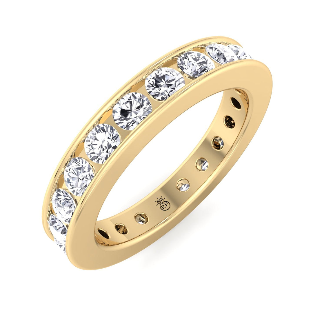 Round Cut Channel Set Eternity Band