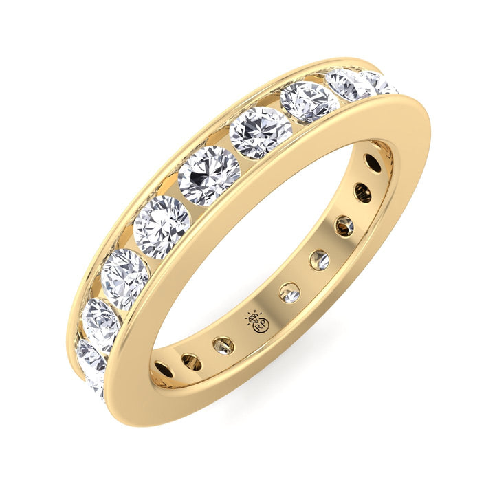 Round Cut Channel Set Eternity Band