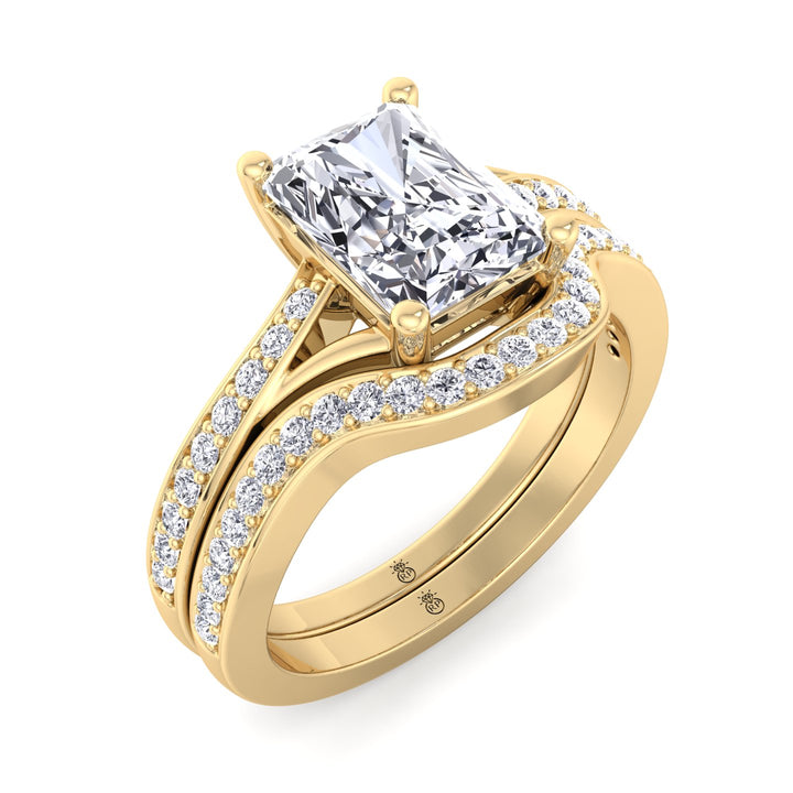 Stackable Pave Wedding Band with Curve (0.13 CT)