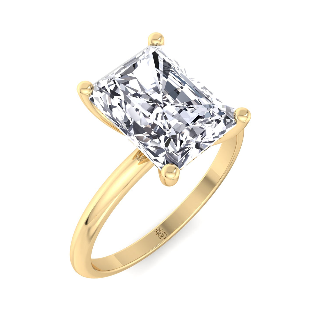 Radiant Cut Invisible Halo Engagement Ring