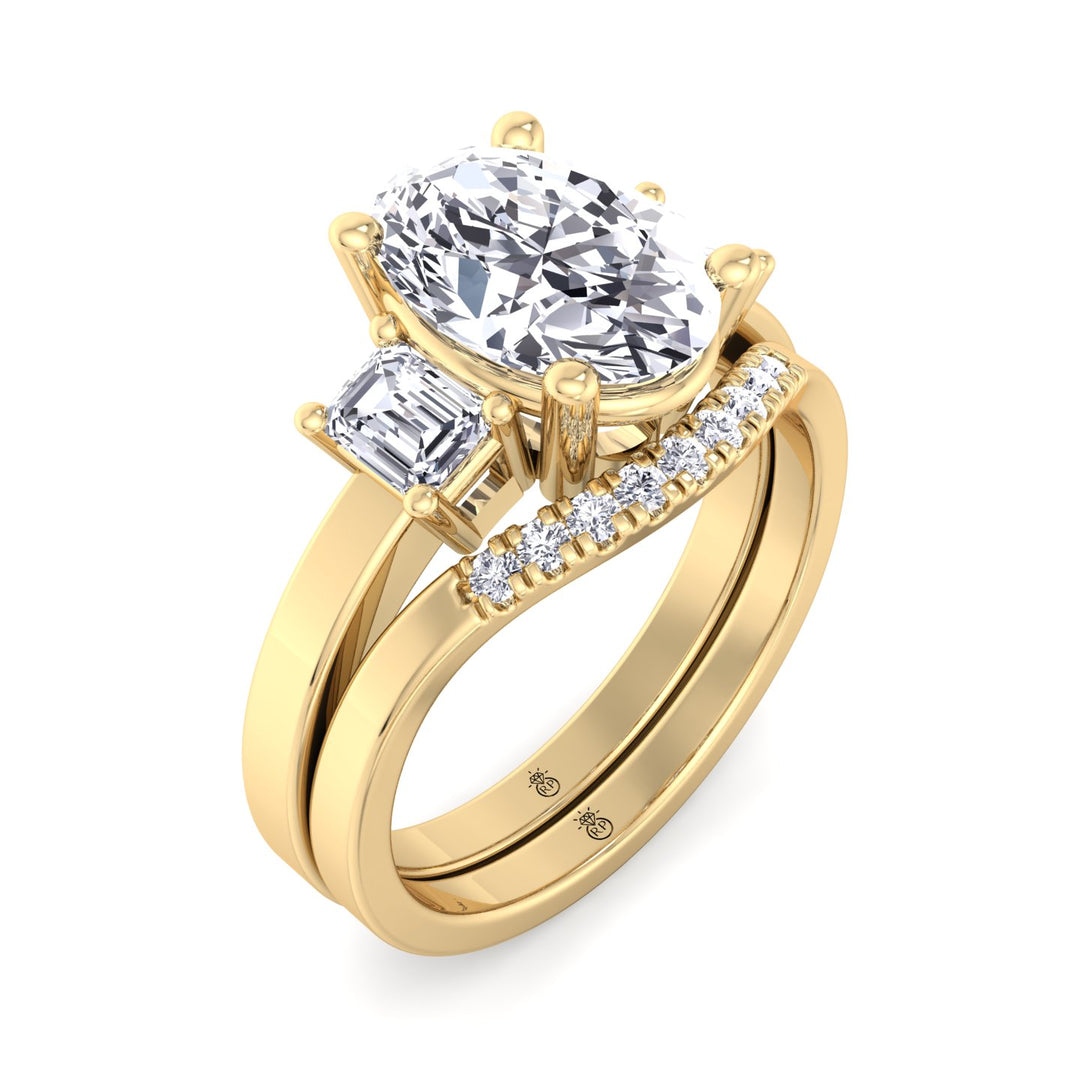 Stackable Wedding Band with Curve (0.035CT)