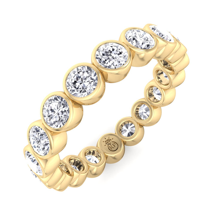 Round Cut Bezel Set Eternity Band