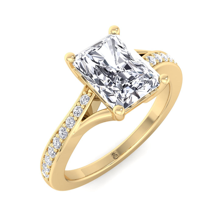 Radiant Cut Engagement Ring With Sidestones