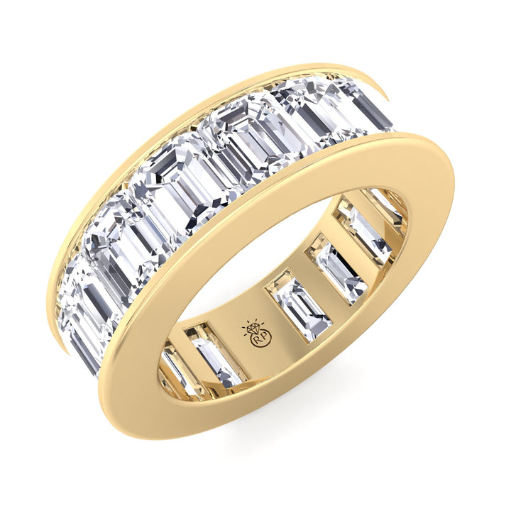 Emerald Cut Channel Set Eternity Band