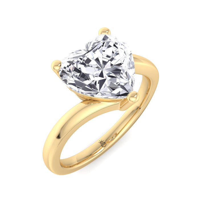 Heart Shape Twist Band Solitaire Engagement Ring