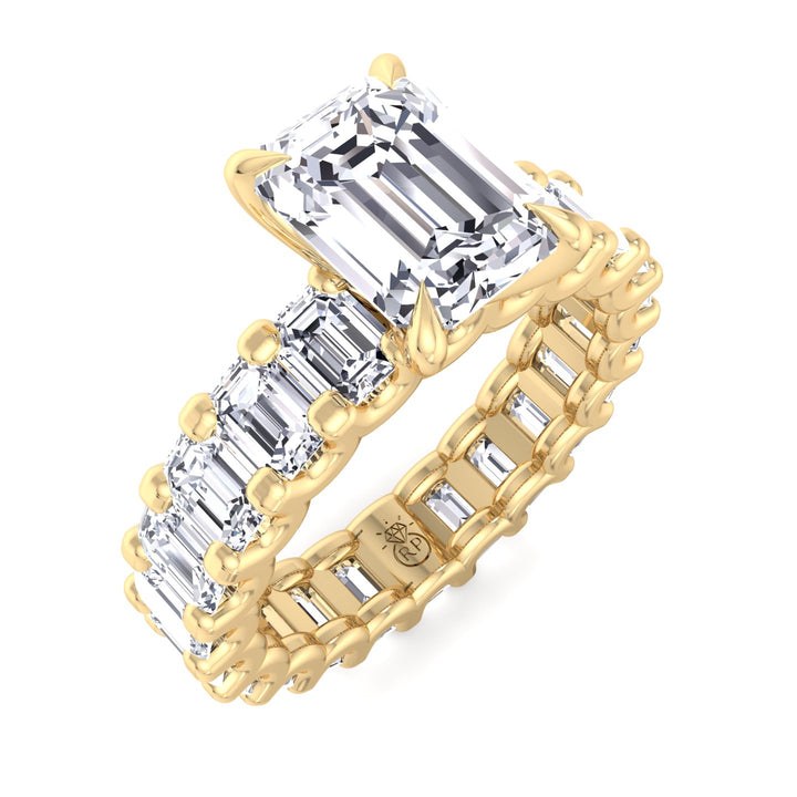 Emerald Cut Eternity Engagement Ring (U-Prong Setting)