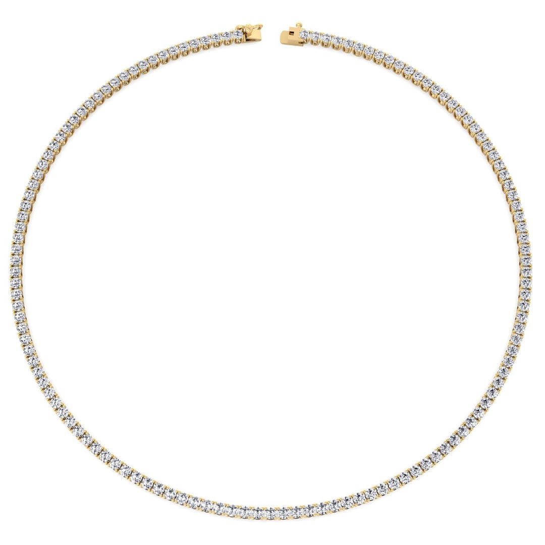 7 Carat 4 Prong Tennis Necklace Solid Gold