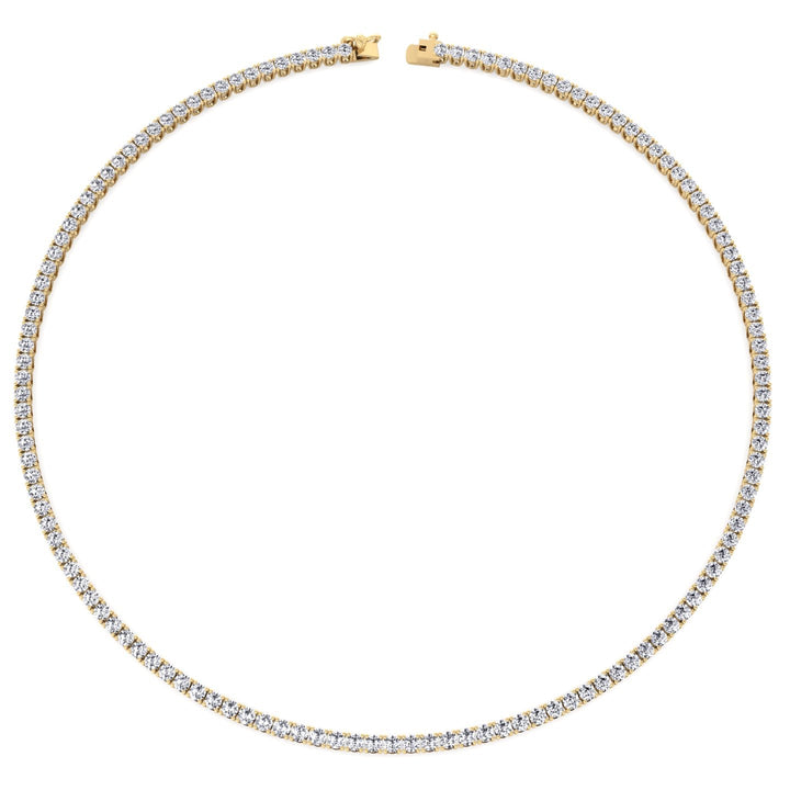 7 Carat 4 Prong Tennis Necklace Solid Gold