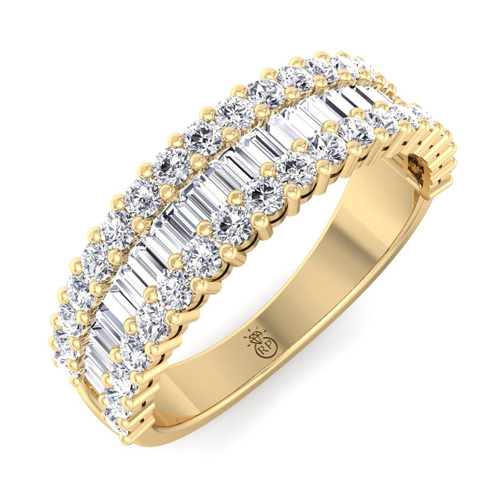 Baguette and Round Semi/Halfway Eternity Ring