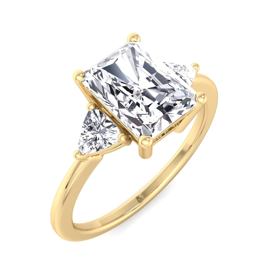 Radiant Cut Engagement Ring with Sidestones