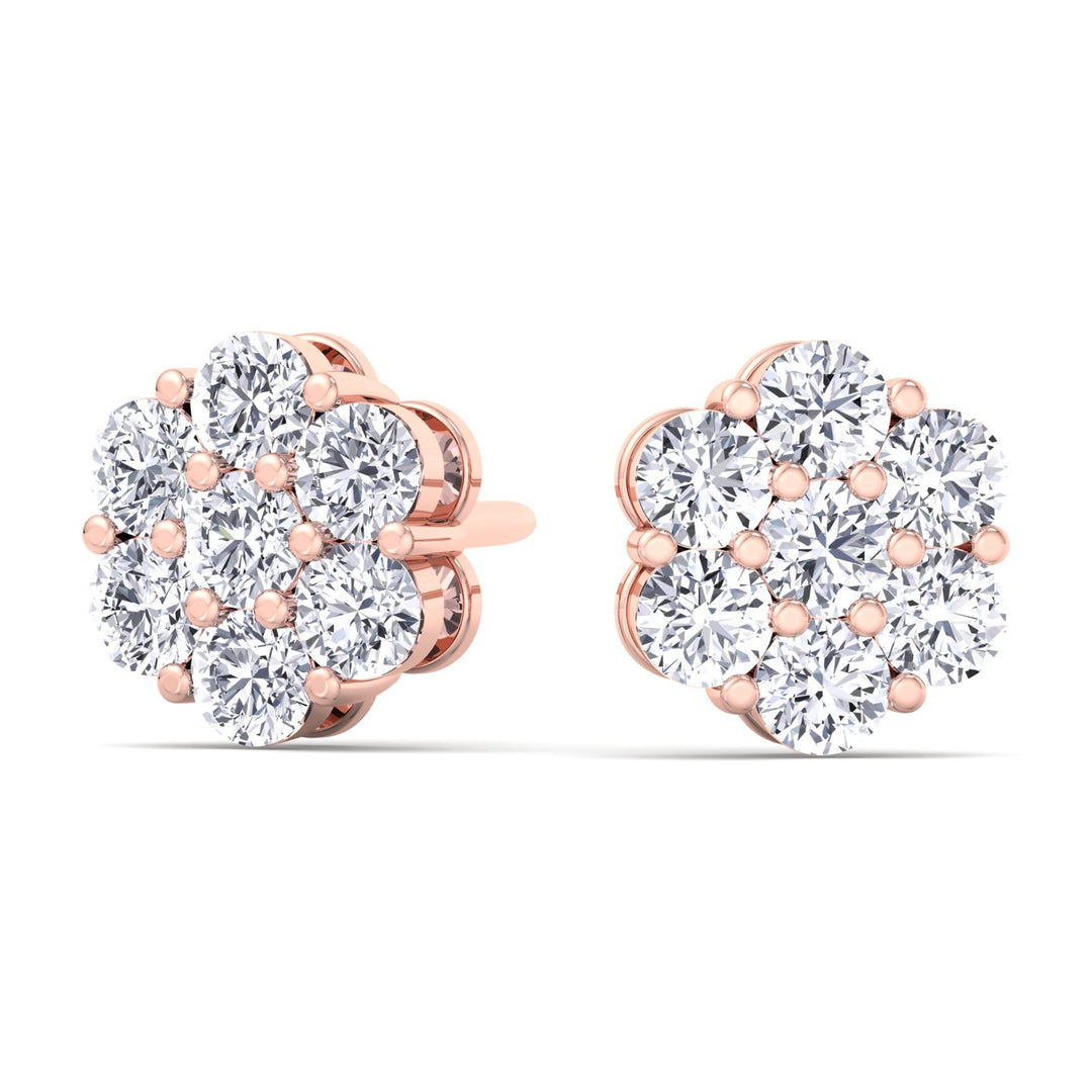 Round Cut Flower Studs