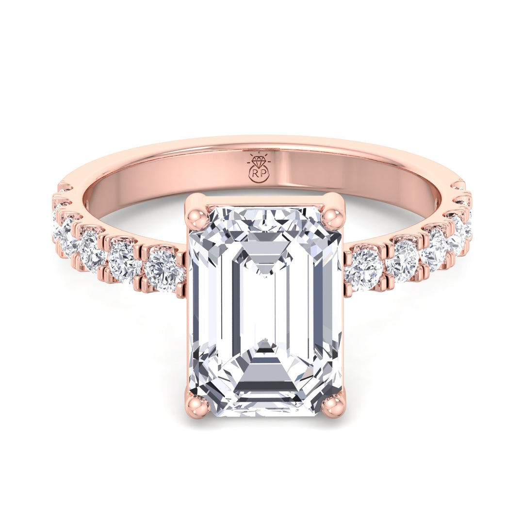 Emerald Cut Engagement Ring with Sidestones