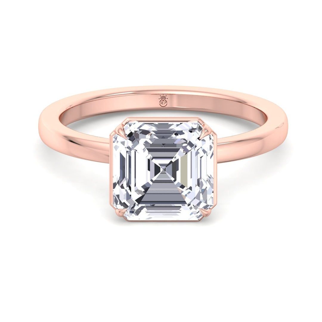 Asscher Cut Solitaire Engagement Ring