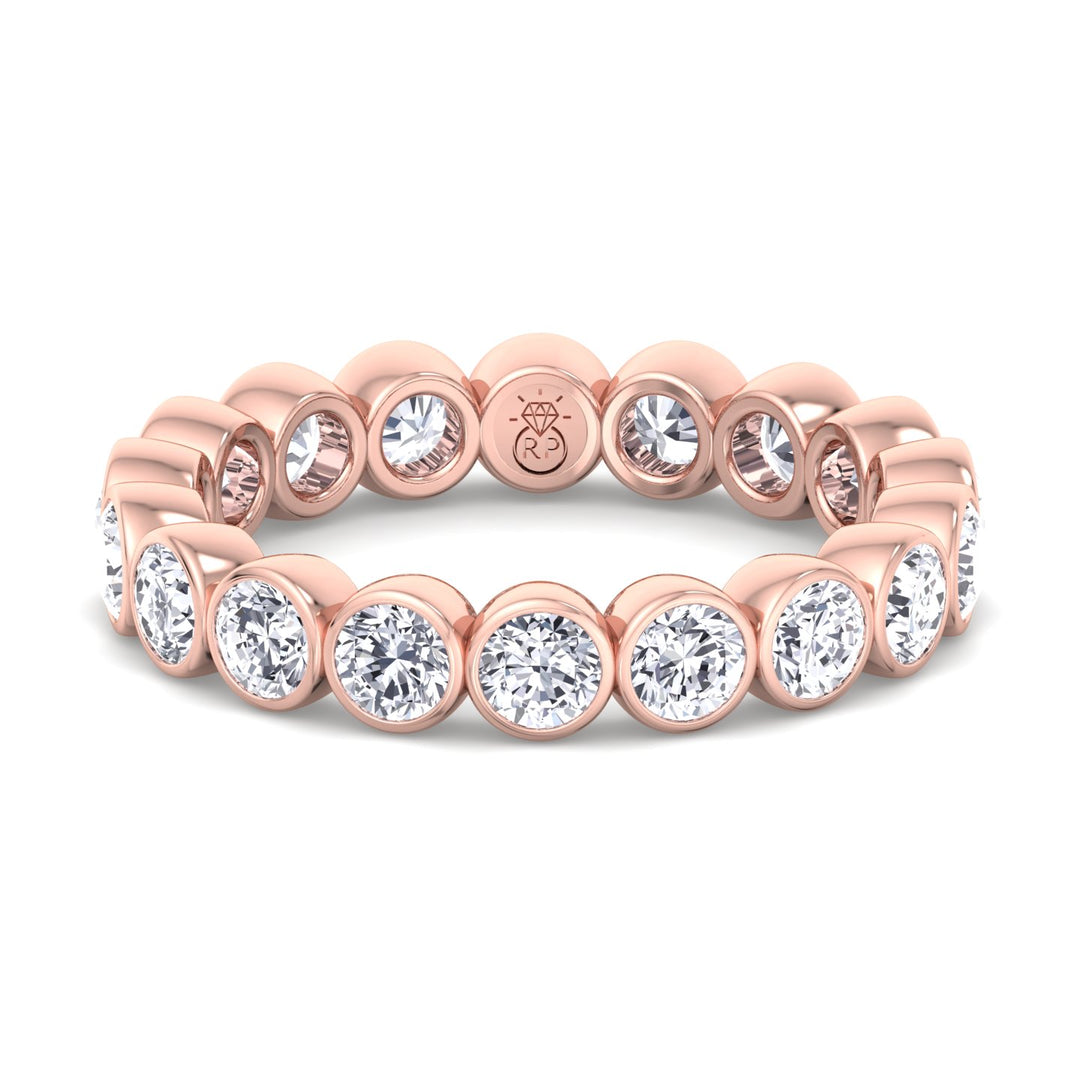 Round Cut Bezel Set Eternity Band