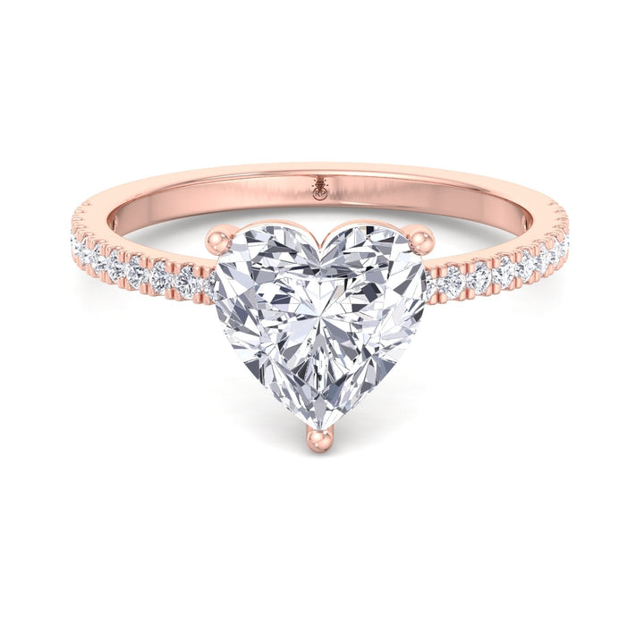 Heart Shape Engagement Ring With Sidestones