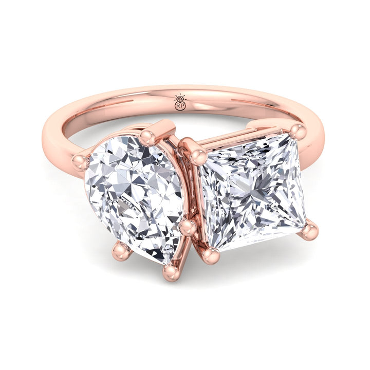 Pear &amp; Princess Cut Two Stone Engagement Ring
