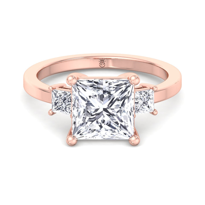 Princess Cut Engagement Ring With Princess Cut Sidestones