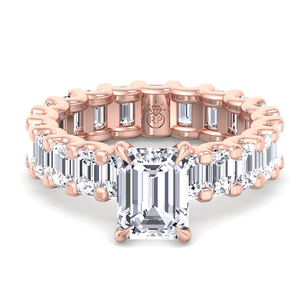 Emerald Cut Eternity Engagement Ring (U-Prong Setting)