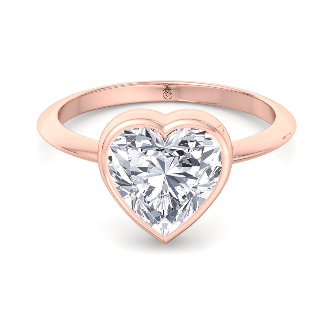 Heart Shape Bezel Set Solitaire Ring