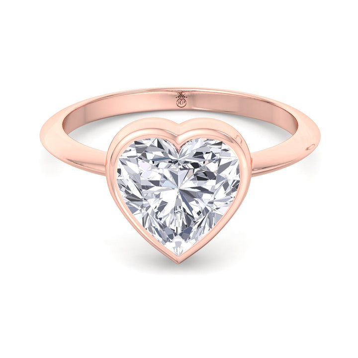 Heart Shape Bezel Set Solitaire Ring