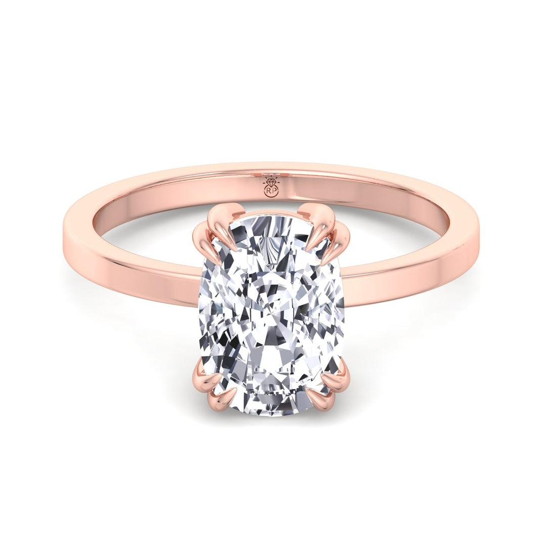 Elongated Cushion Cut Solitaire Engagement Ring
