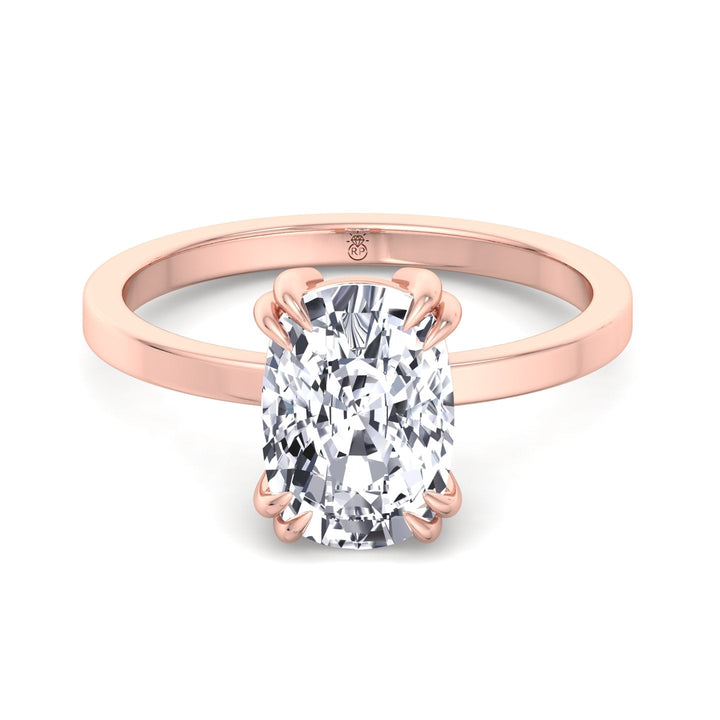 Elongated Cushion Cut Solitaire Engagement Ring