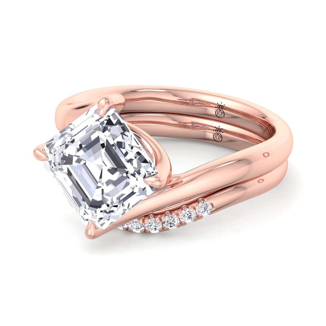 Matching Wedding Band with Curve (0.06 CT)