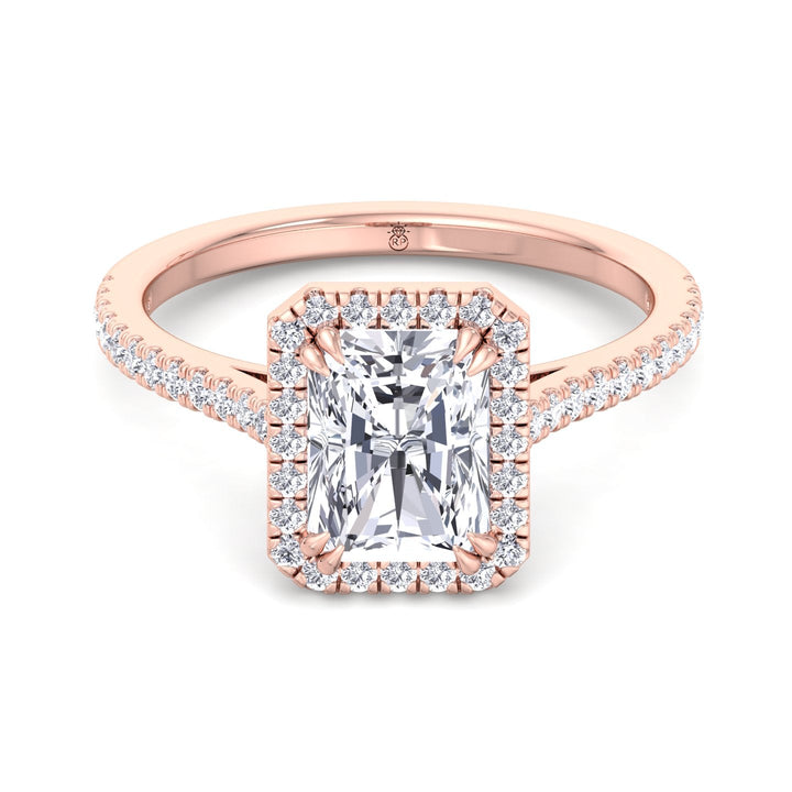 Radiant Cut Engagement Ring With Pavé Band
