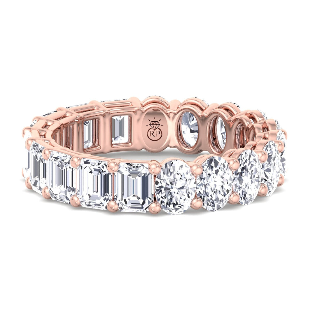 Oval &amp; Emerald Cut Double Shape Eternity Band