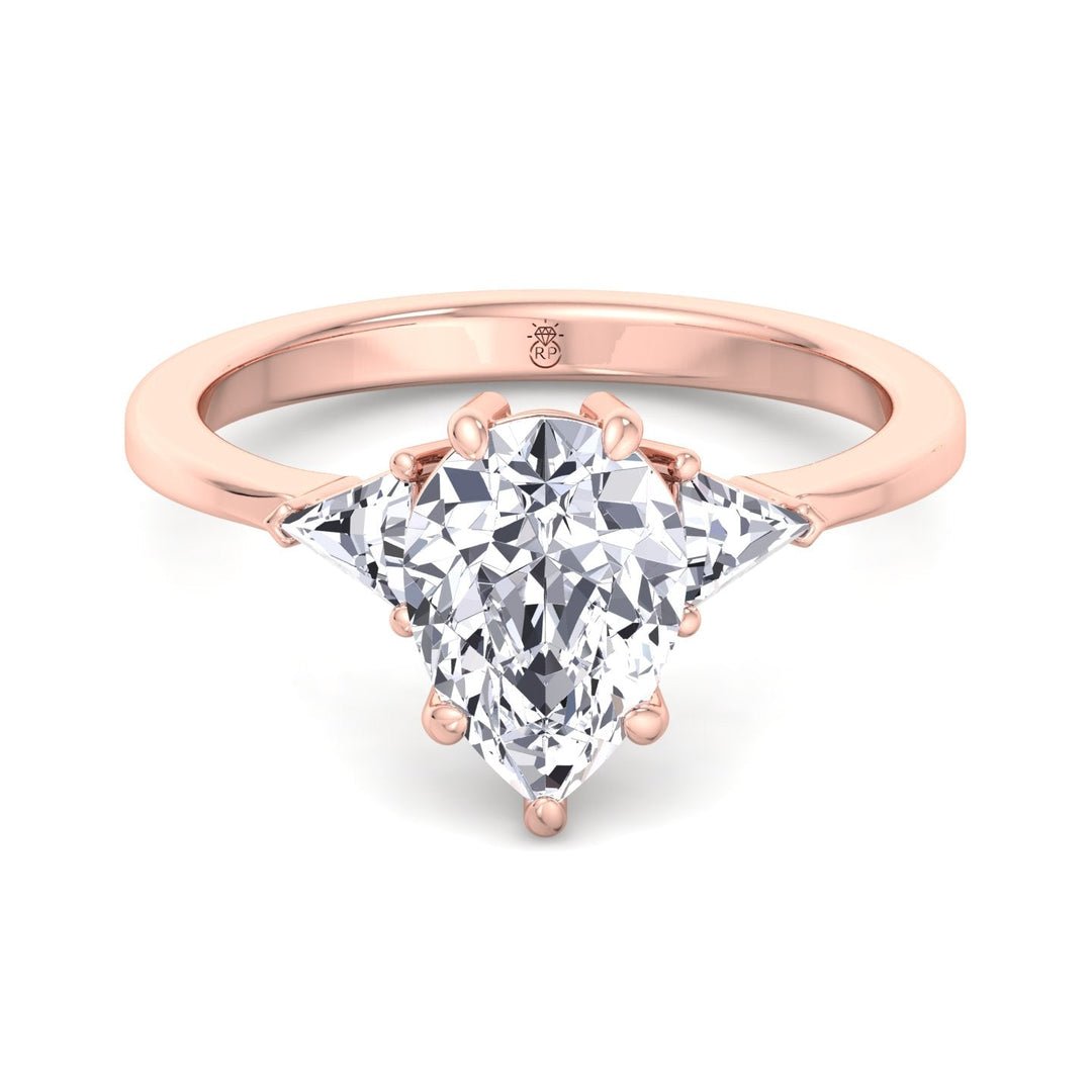 Pear Shape Engagement Ring with Tapered Side Stones