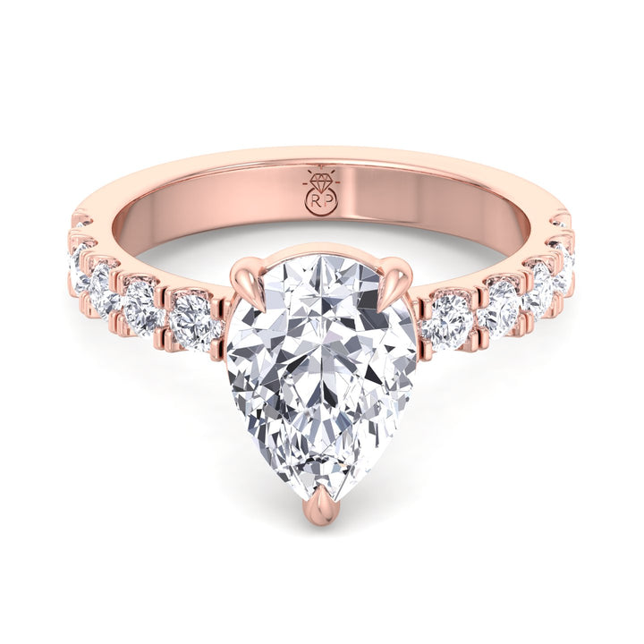 Pear Shape Ring with Sidestones