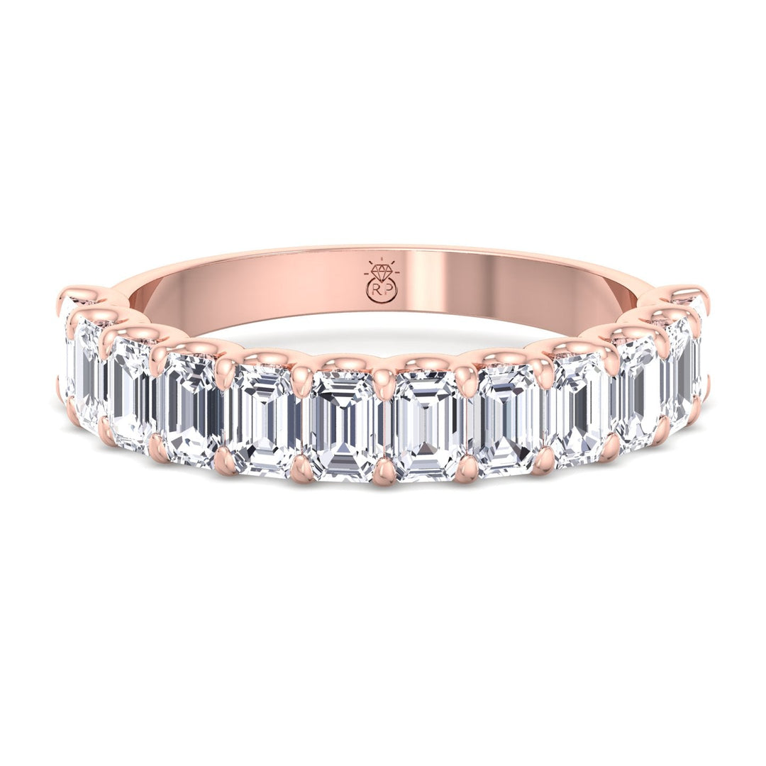Emerald Cut Semi/Halfway Eternity Band