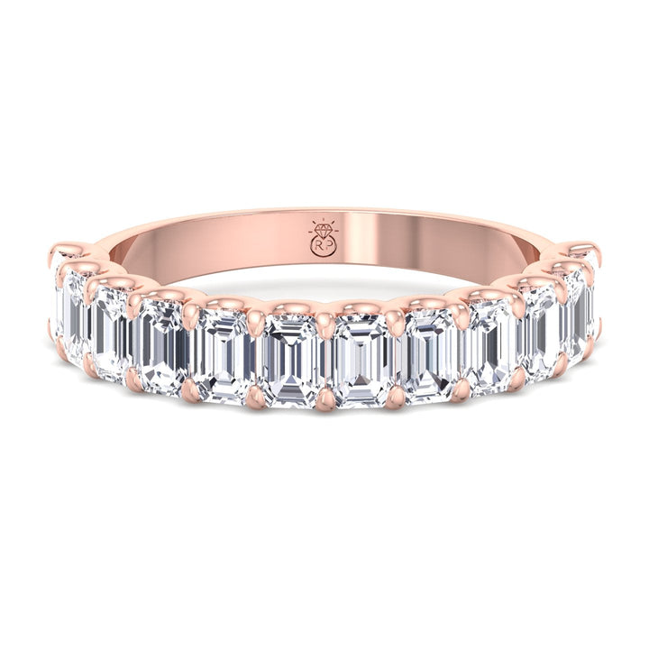Emerald Cut Semi/Halfway Eternity Band