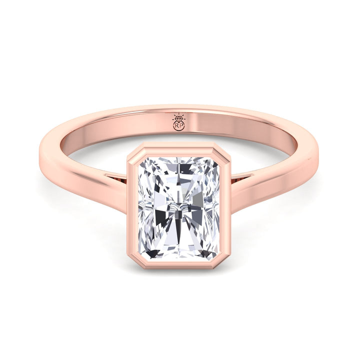 Radiant Cut Solitaire Engagement Ring Bezel Set