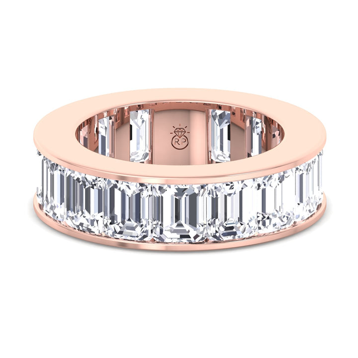 Emerald Cut Channel Set Eternity Band
