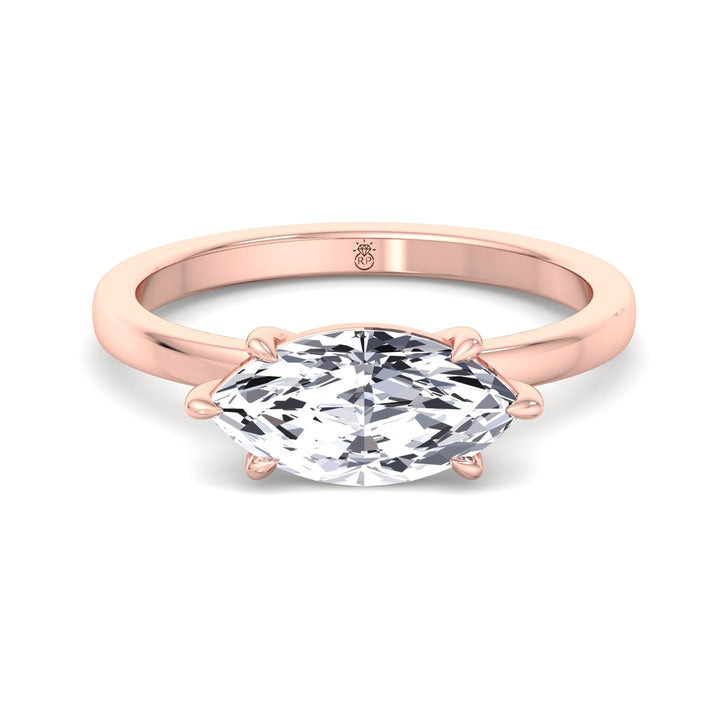 Marquise Cut East West Solitaire Engagement Ring