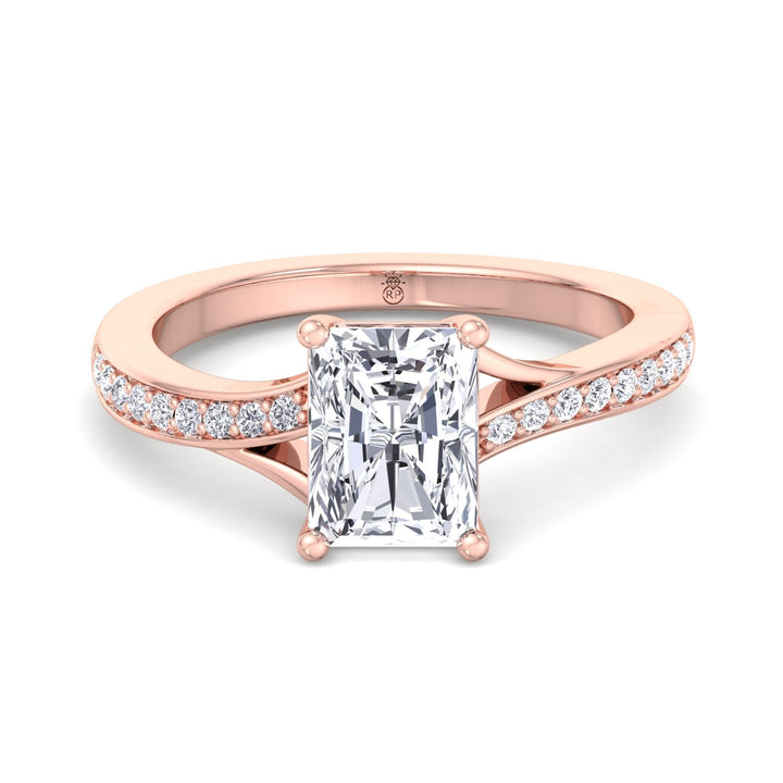 Radiant Cut Engagement Ring With Sidestones