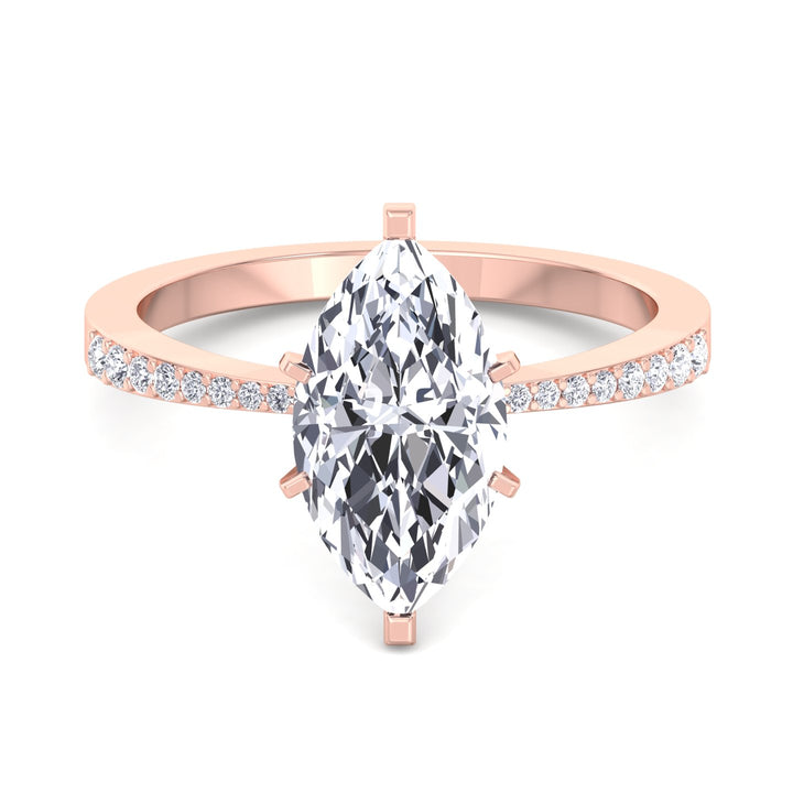 Marquise Cut Engagement Ring with Sidestones