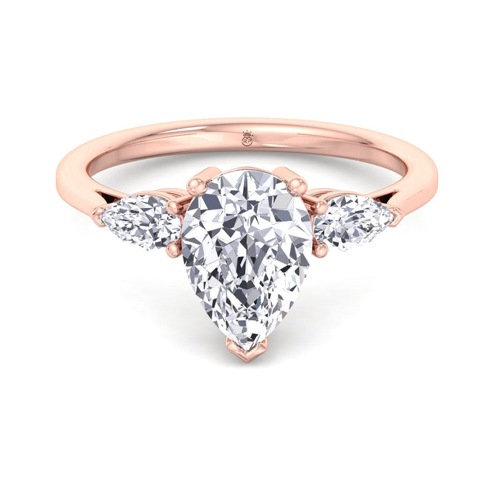 Pear Shape   Engagement Ring With Pear Sidestones