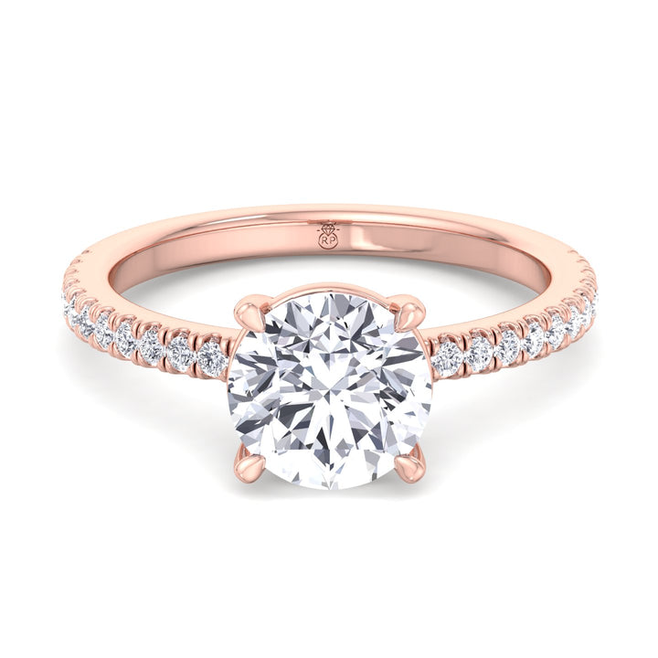 Round Cut   Engagement Ring with Sidestones
