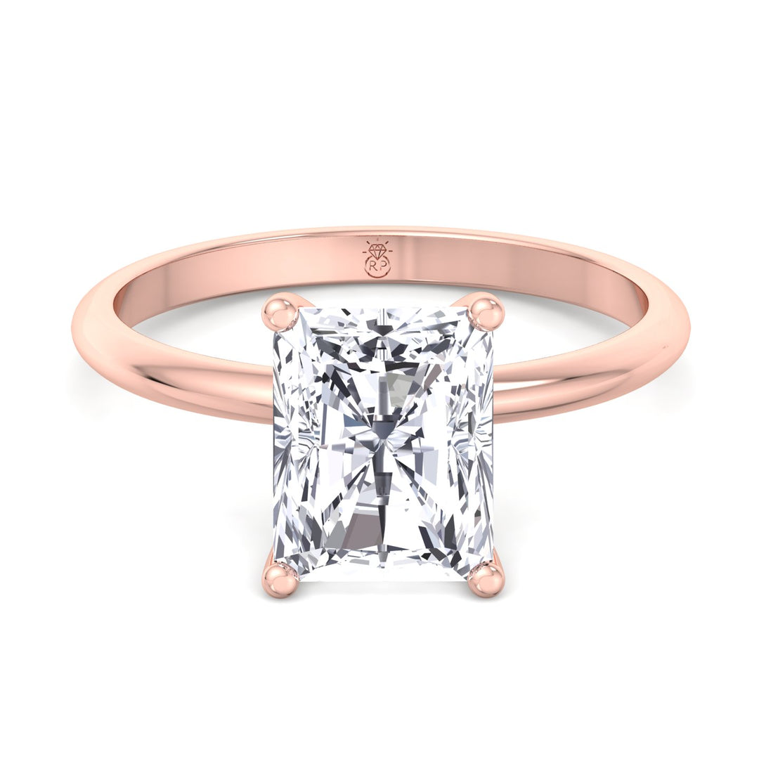 Radiant Cut Invisible Halo Engagement Ring