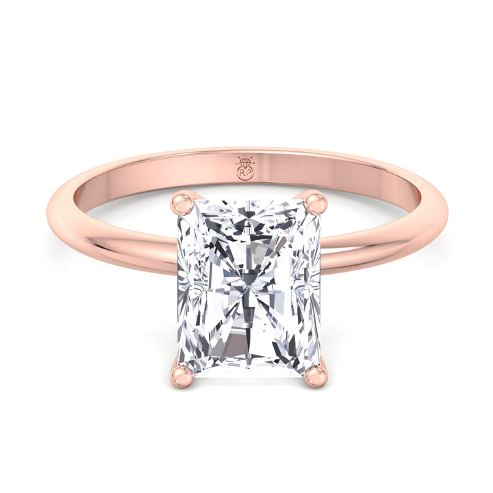 Radiant Cut Invisible Halo Engagement Ring
