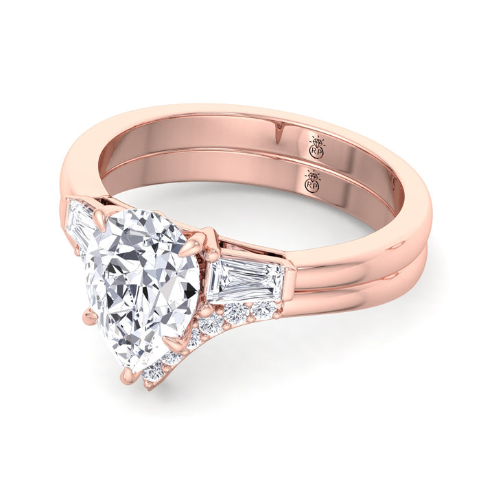 Matching Wedding Band with Curve (0.05 CT)