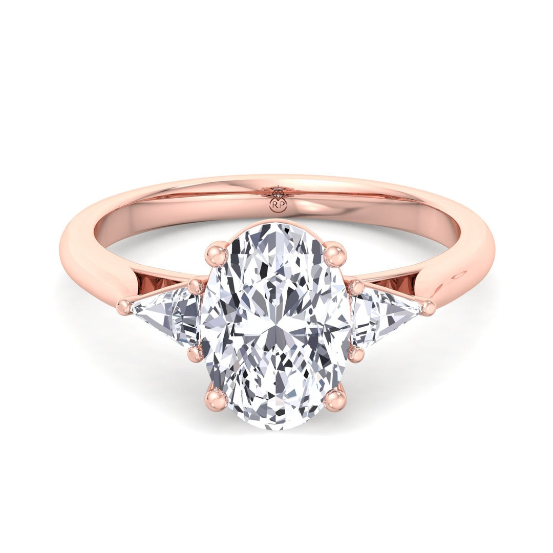 Oval Cut Engagement Ring with Sidestones