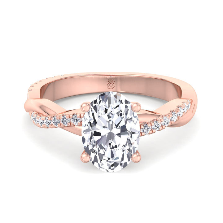 Oval Cut Engagement Ring with Twisted Band
