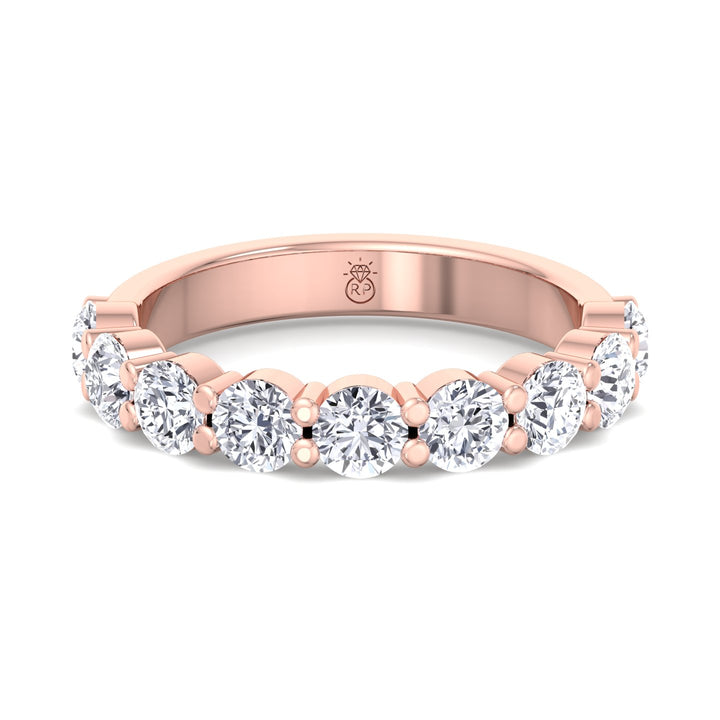 Round Cut Semi/Halfway Eternity Band