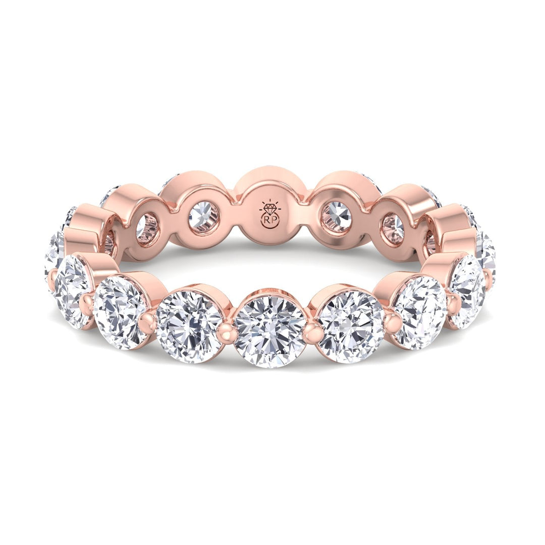 Round Cut Single Prong Eternity Band