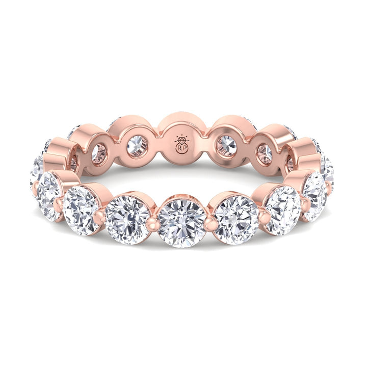 Round Cut Single Prong Eternity Band
