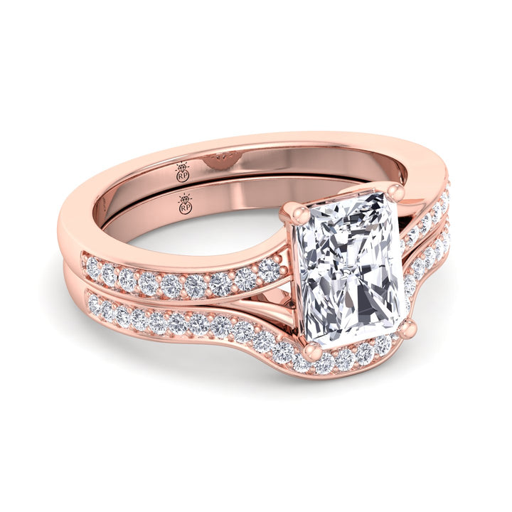 Stackable Pave Wedding Band with Curve (0.13 CT)